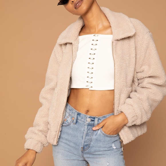 NWT Kendall + Kylie Teddy "Bomber" Coat // Manteau - Picture 1 of 5